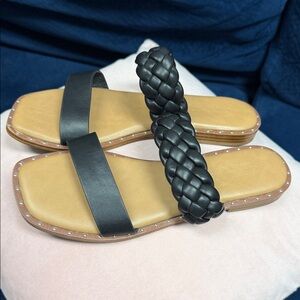 Elegant Black Braided Sandals